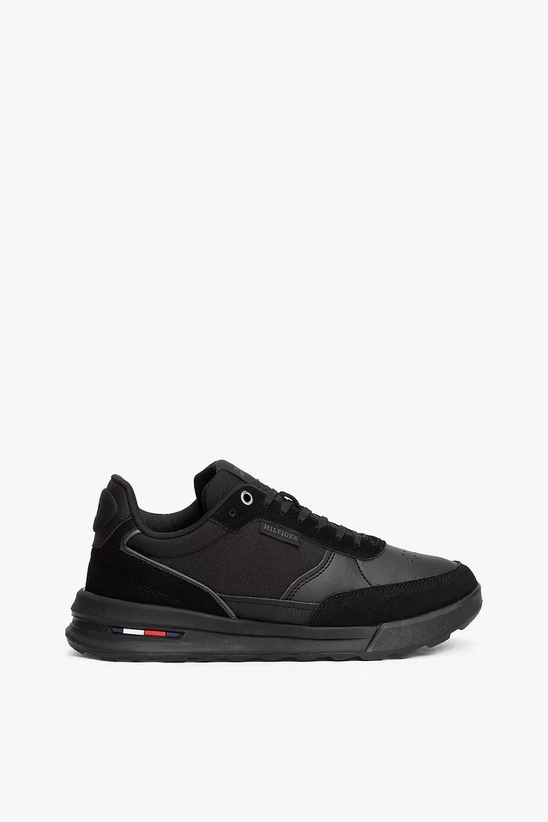 Tommy Hilfiger Erkek Deri Siyah Spor Sneaker