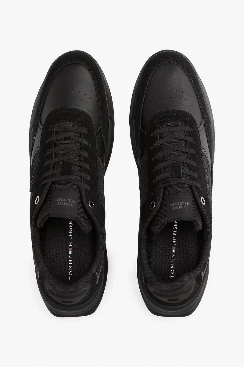 Tommy Hilfiger Erkek Deri Siyah Spor Sneaker