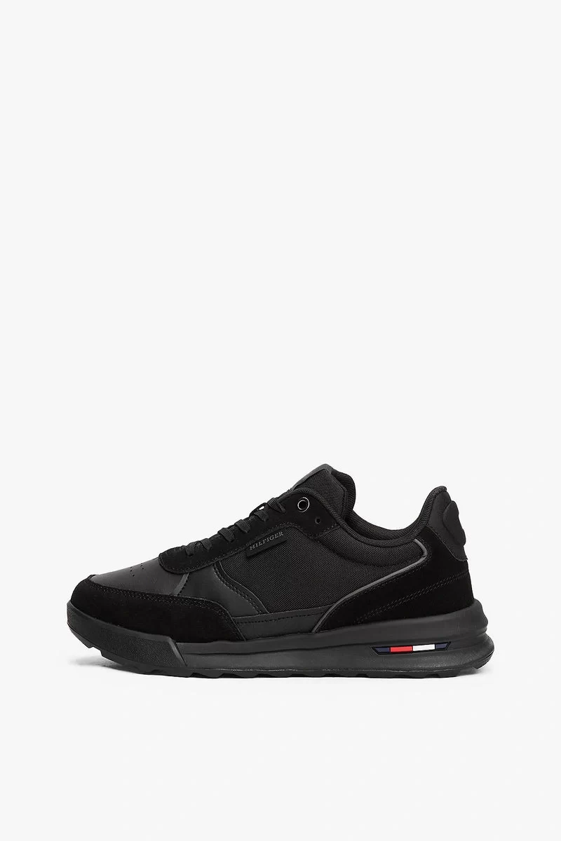 Tommy Hilfiger Erkek Deri Siyah Spor Sneaker