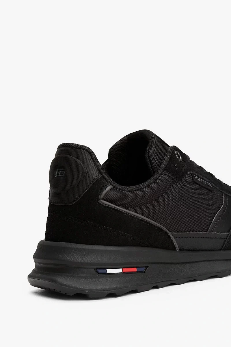 Tommy Hilfiger Erkek Deri Siyah Spor Sneaker