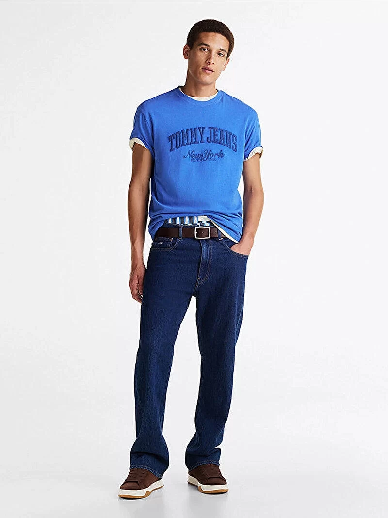 Tommy Hilfiger Erkek  Mavi  Tjm  Reg  Varsity T-Shirt