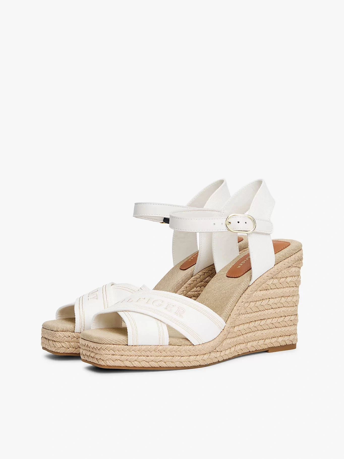 Tommy Hilfiger Kadın Bej Yüksek Topuklu Espadril Sandalet