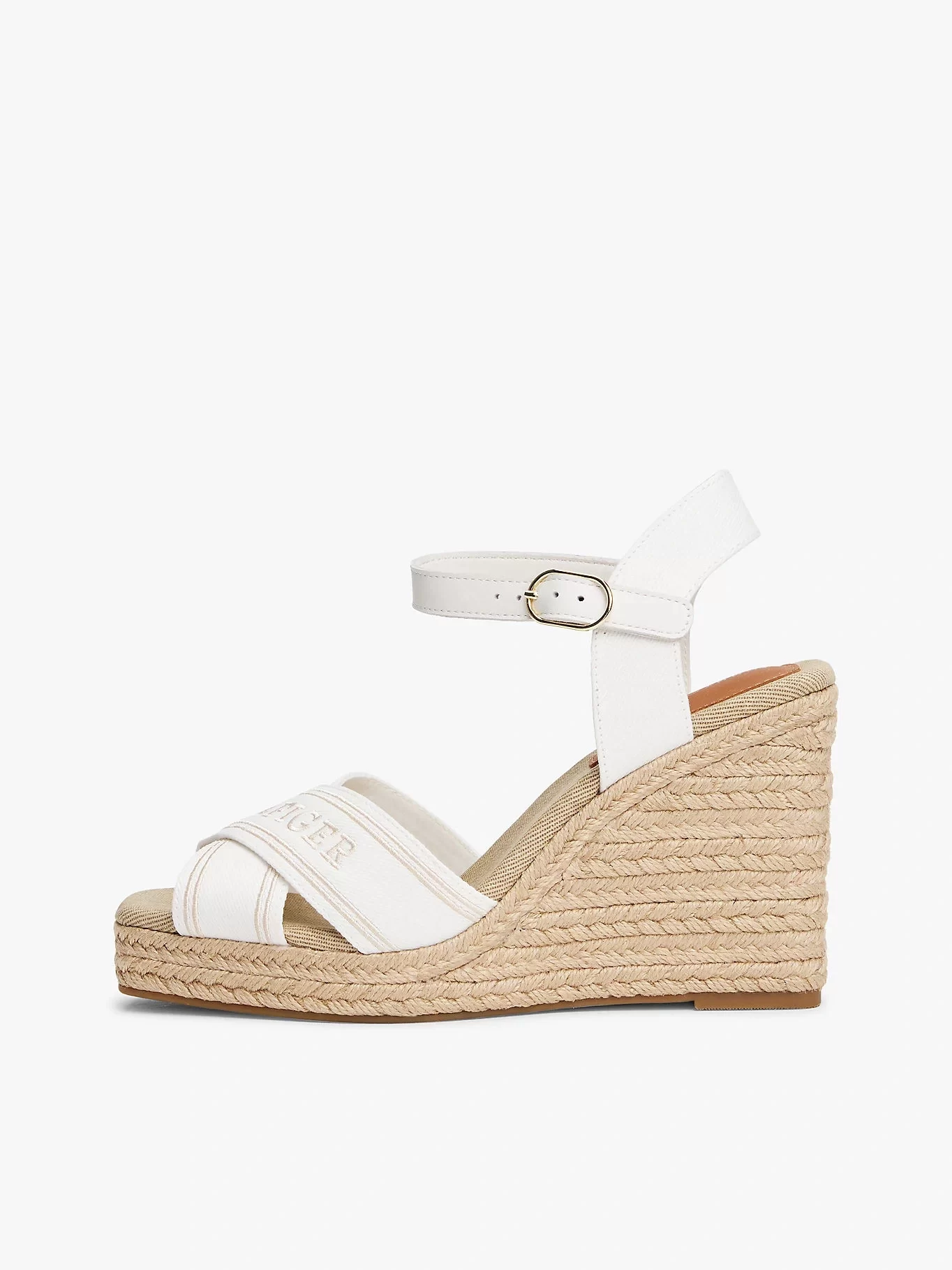 Tommy Hilfiger Kadın Bej Yüksek Topuklu Espadril Sandalet