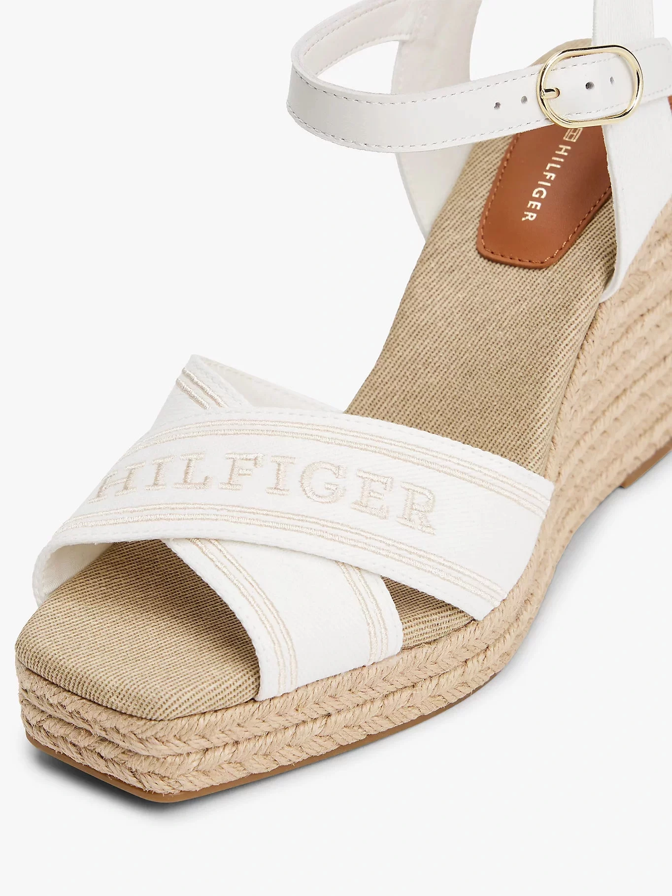 Tommy Hilfiger Kadın Bej Yüksek Topuklu Espadril Sandalet