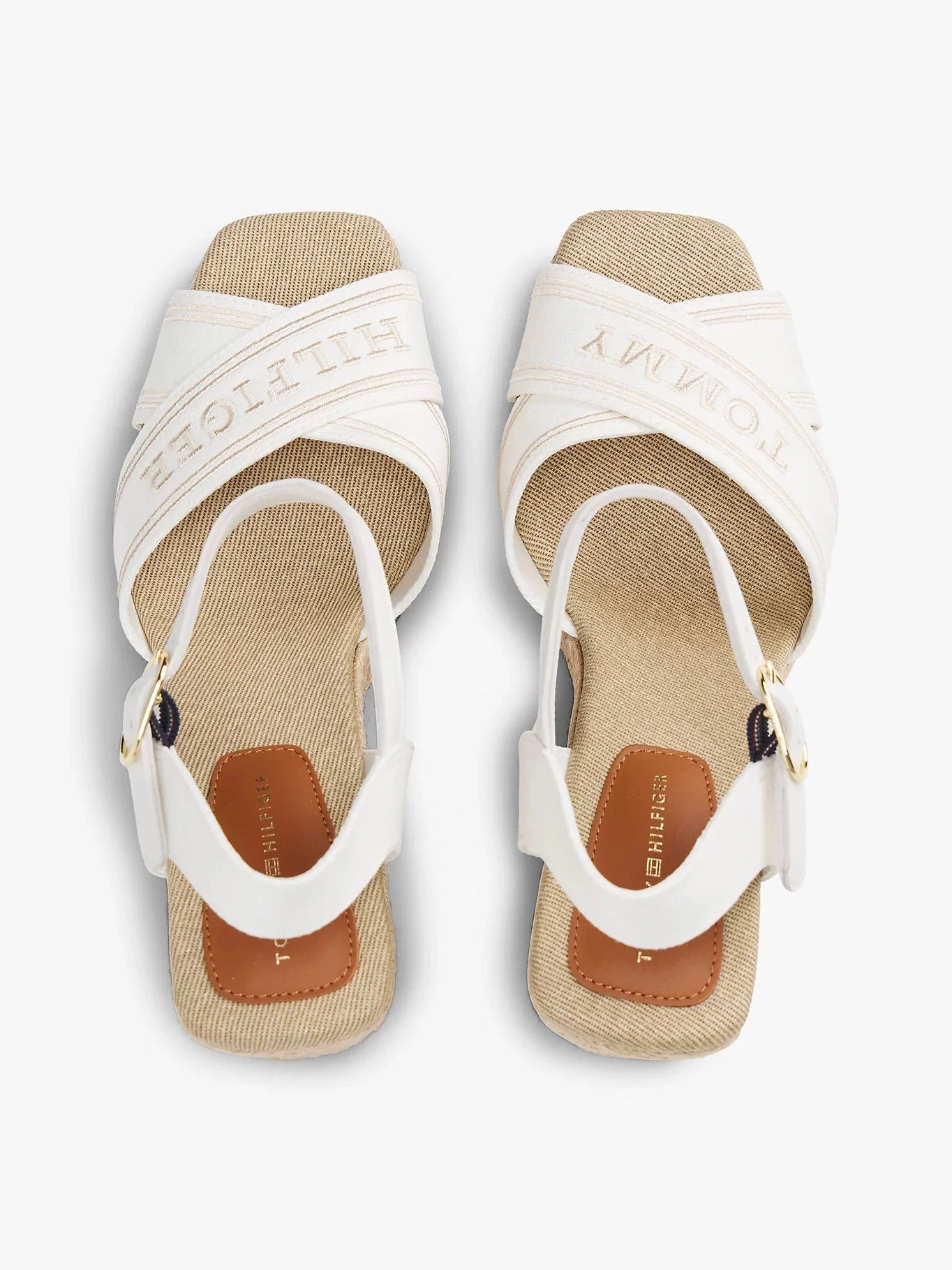 Tommy Hilfiger Kadın Bej Yüksek Topuklu Espadril Sandalet