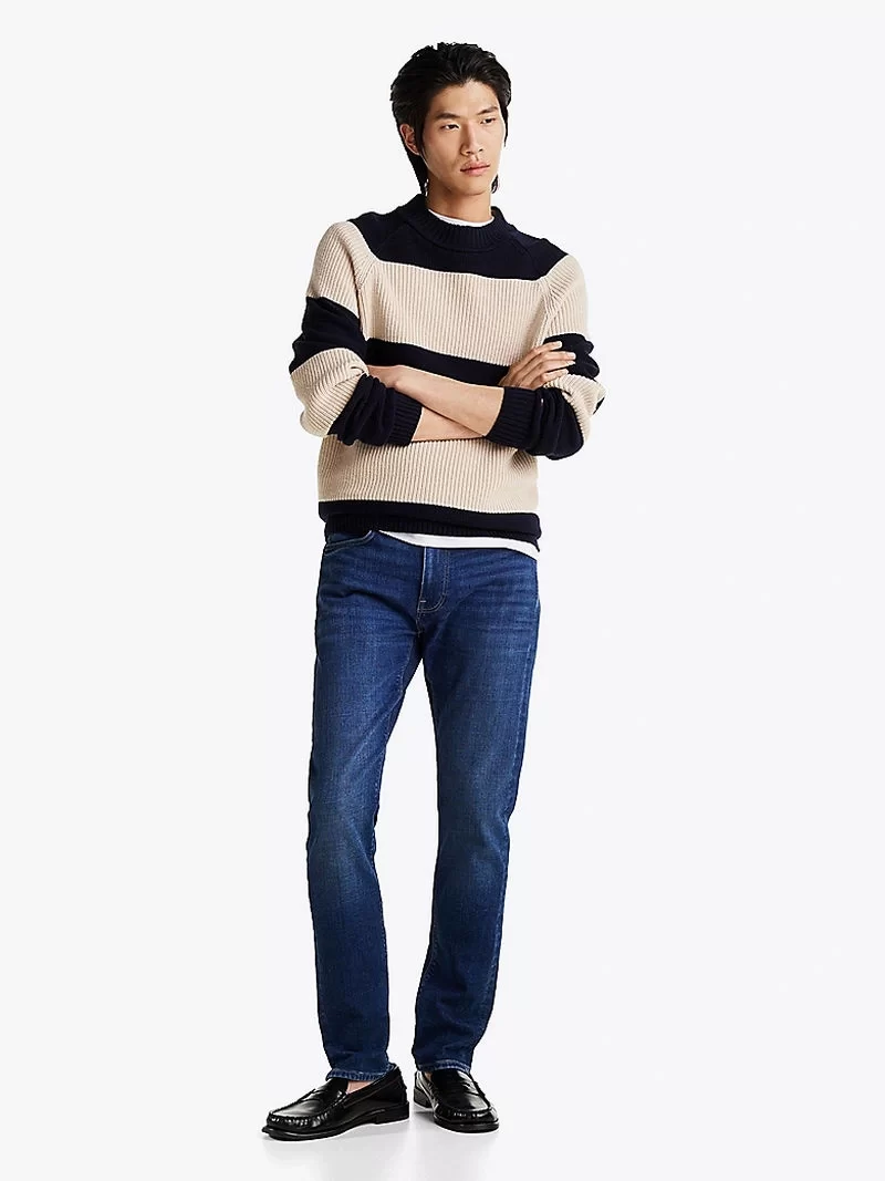Tommy Hilfiger Erkek  Flex Bleecker  Slim  Mavi Kot Pantolon