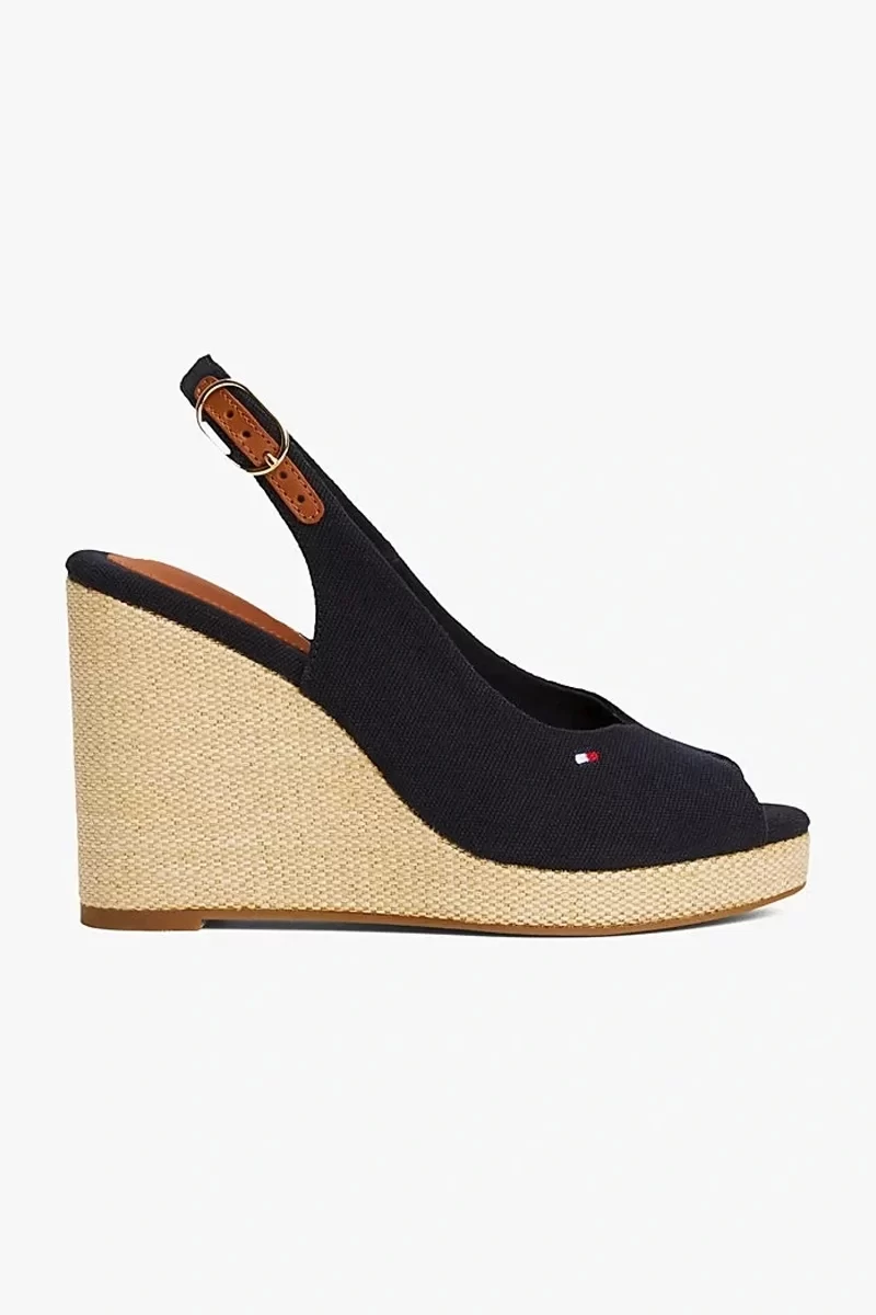 Tommy Hilfiger Kadın Bej Yüksek Topuk Espadril Sandalet