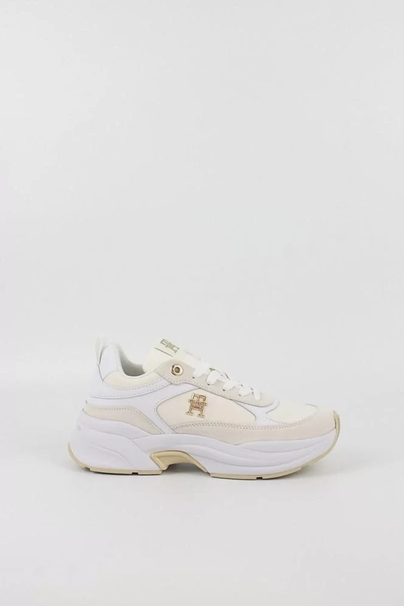 Tommy Hilfiger Kadın Beyaz Monogram Logolu Sneaker