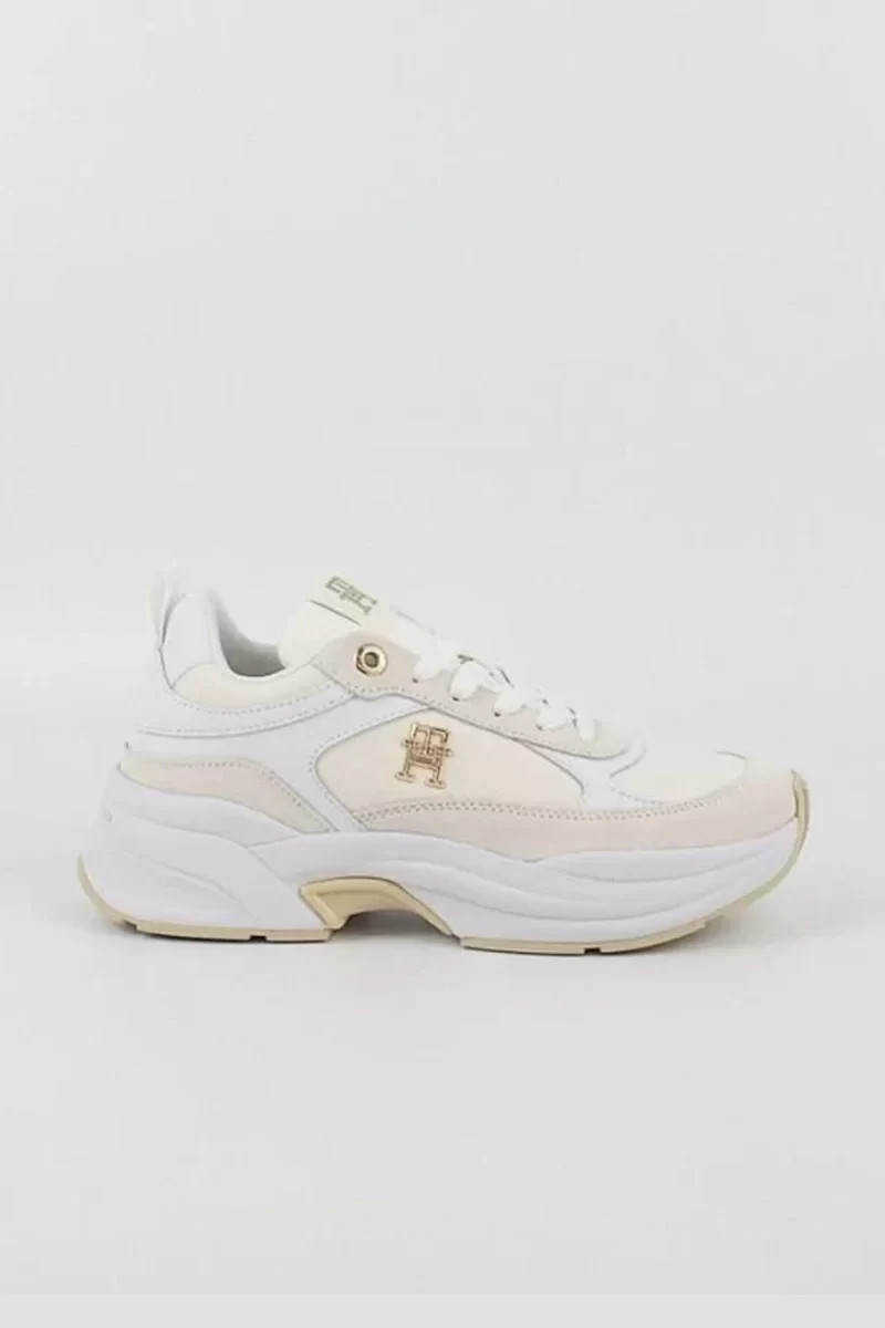 Tommy Hilfiger Kadın Beyaz Monogram Logolu Sneaker
