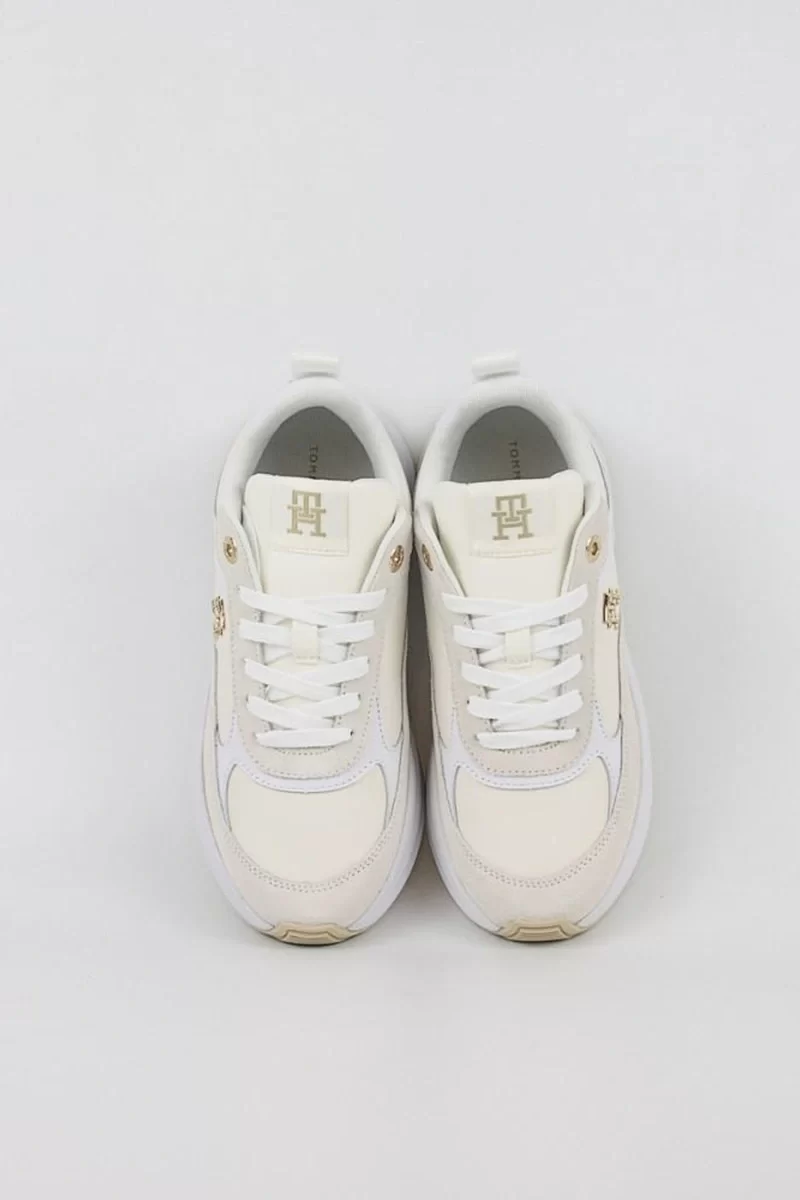 Tommy Hilfiger Kadın Beyaz Monogram Logolu Sneaker
