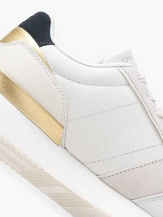 Tommy Hilfiger Kadın TH Monogram Logolu Beyaz Sneaker