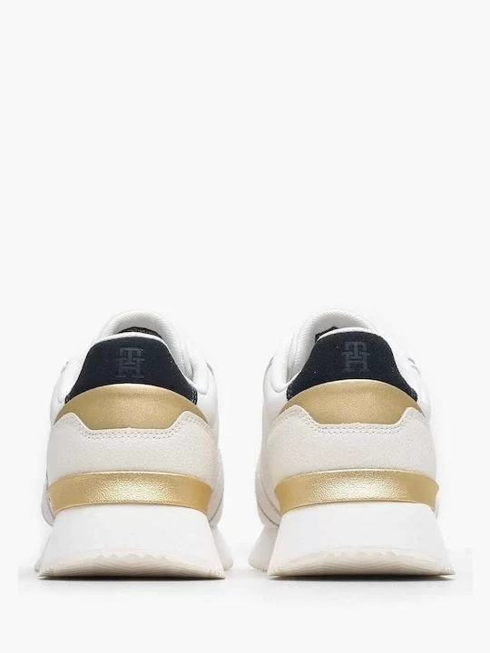 Tommy Hilfiger Kadın TH Monogram Logolu Beyaz Sneaker