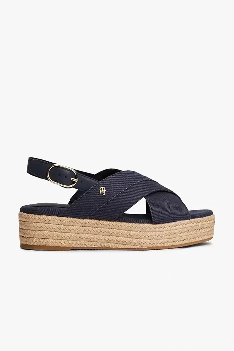 Tommy Hilfiger Kadın Denim Platform Espadril Sandalet