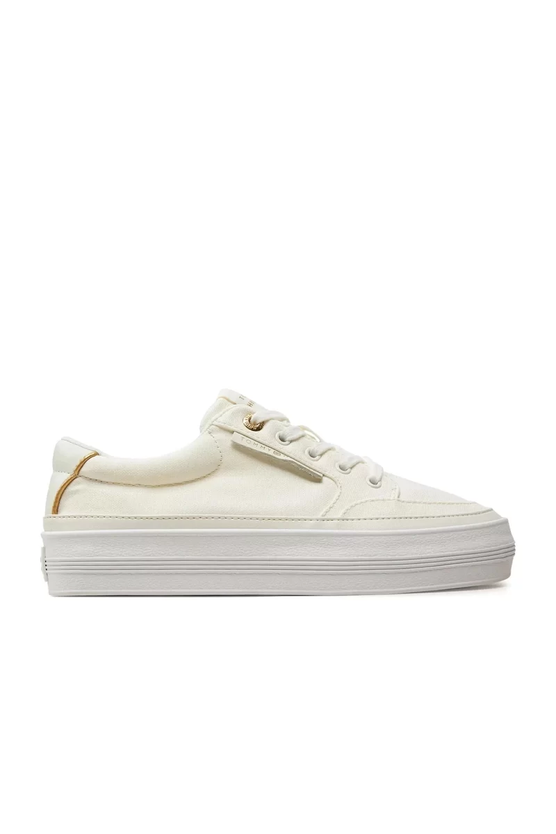Tommy Hilfiger Kadın Ekru Essential Platform Taban Sneaker