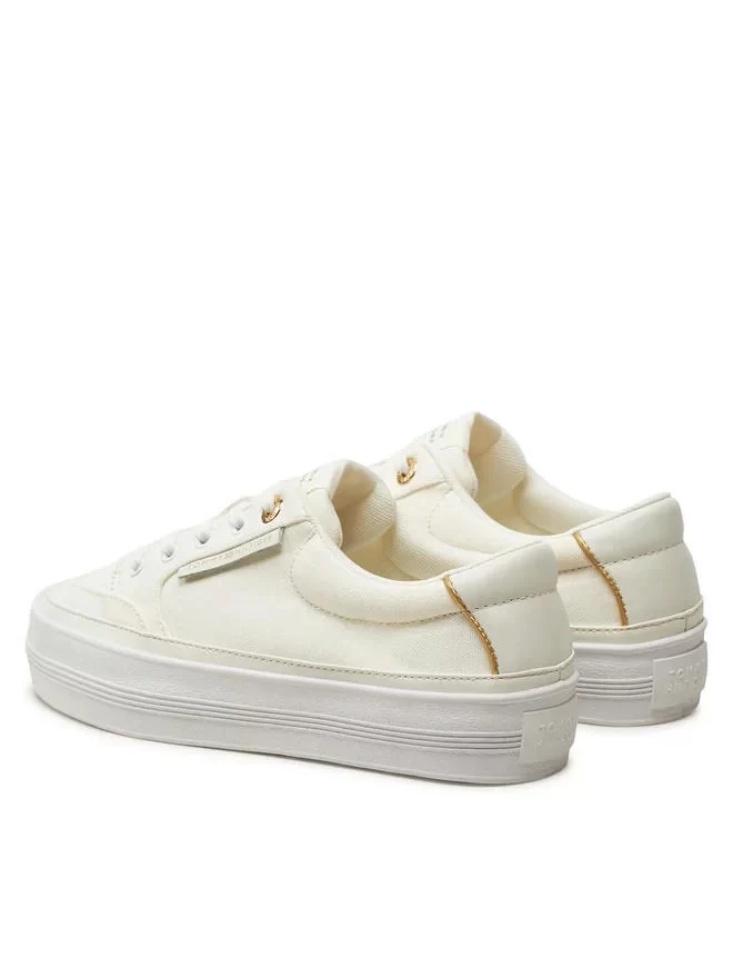 Tommy Hilfiger Kadın Ekru Essential Platform Taban Sneaker