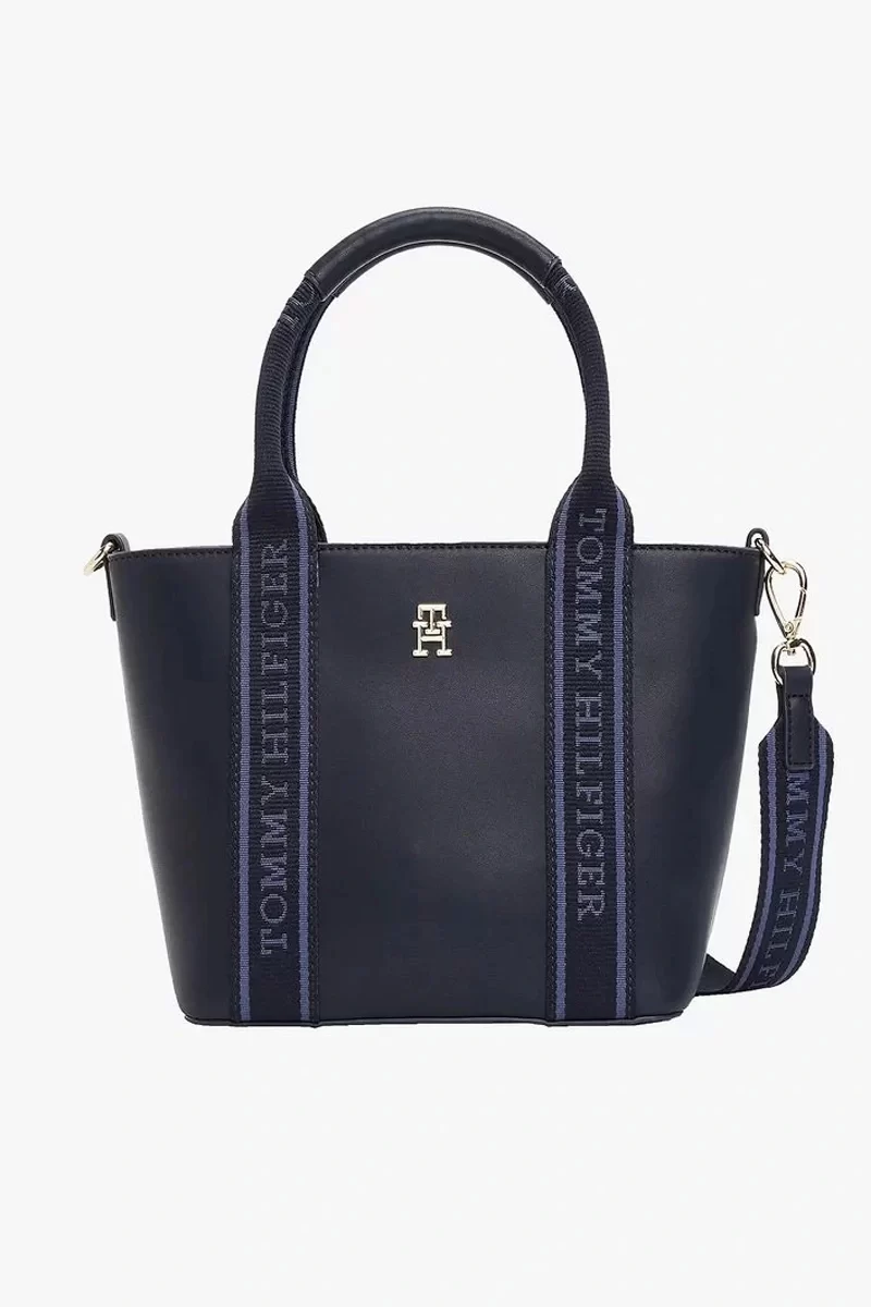 Tommy Hilfiger Kadın Logo Bantlı Çapraz Askılı Tote Çanta