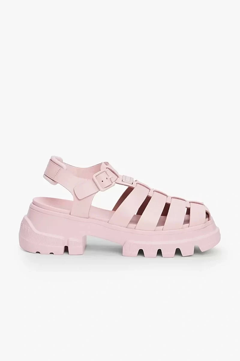 Tommy Hilfiger Kadın Pembe Deri Kalın Taban Balıkçı Sandalet