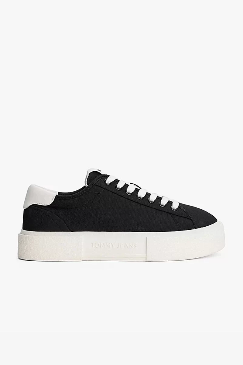 Tommy Hilfiger Kadın Siyah Kanvas Platform Sneaker