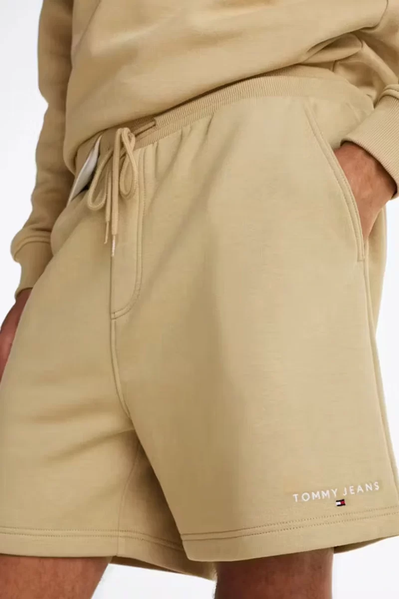 Tommy Hilfiger Logolu Erkek Bej Sweat Şort
