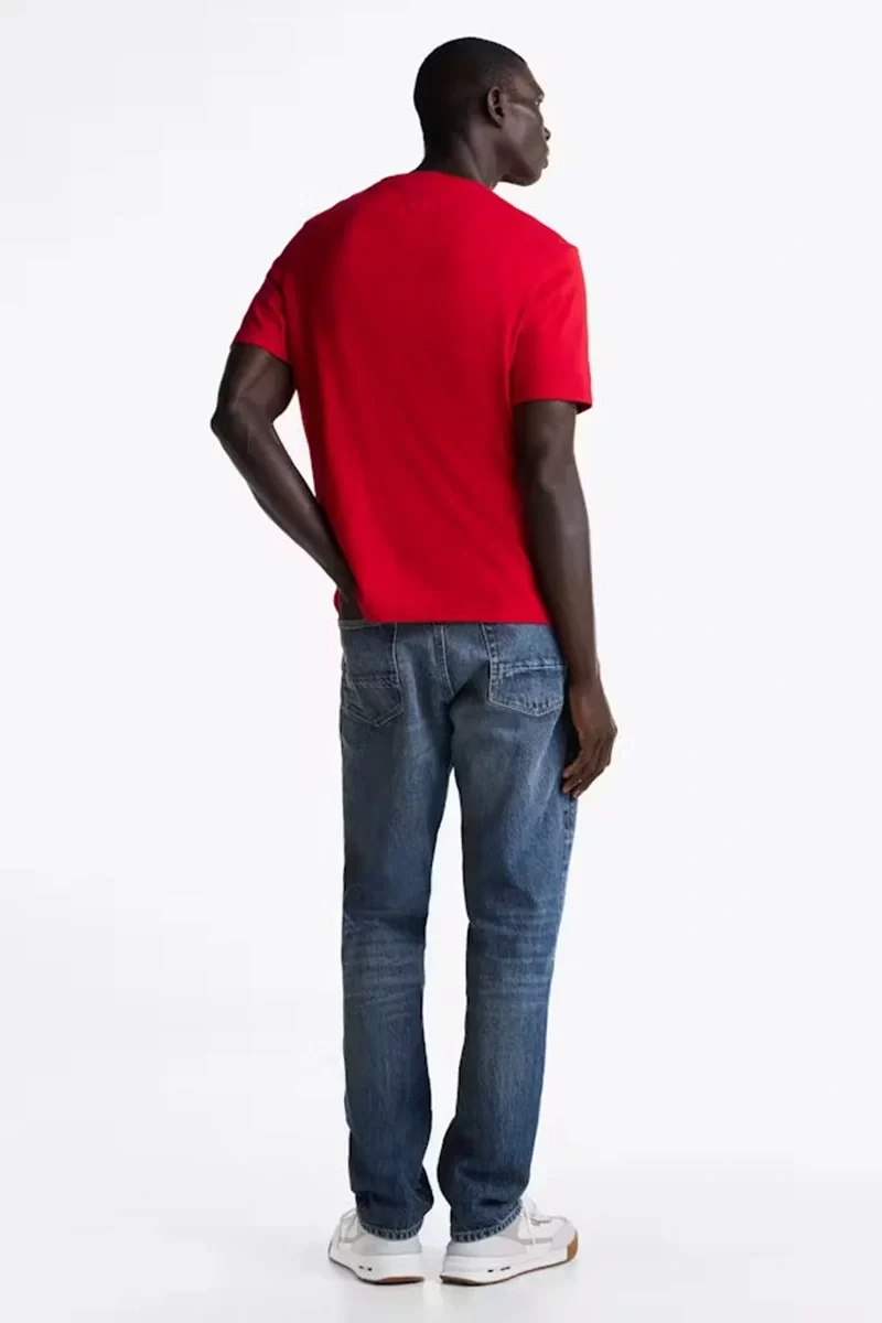 Tommy Hilfiger Logolu Erkek Kırmızı T-Shirt