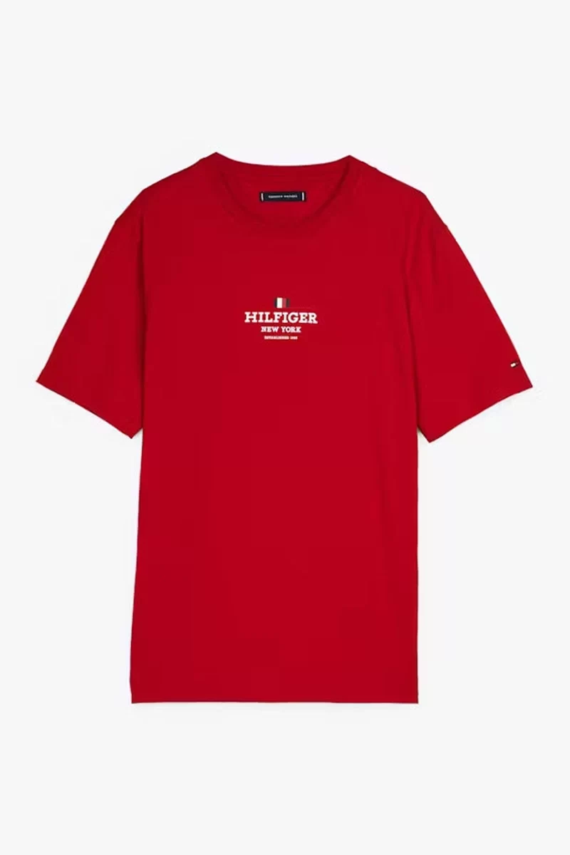 Tommy Hilfiger Logolu Erkek Kırmızı T-Shirt
