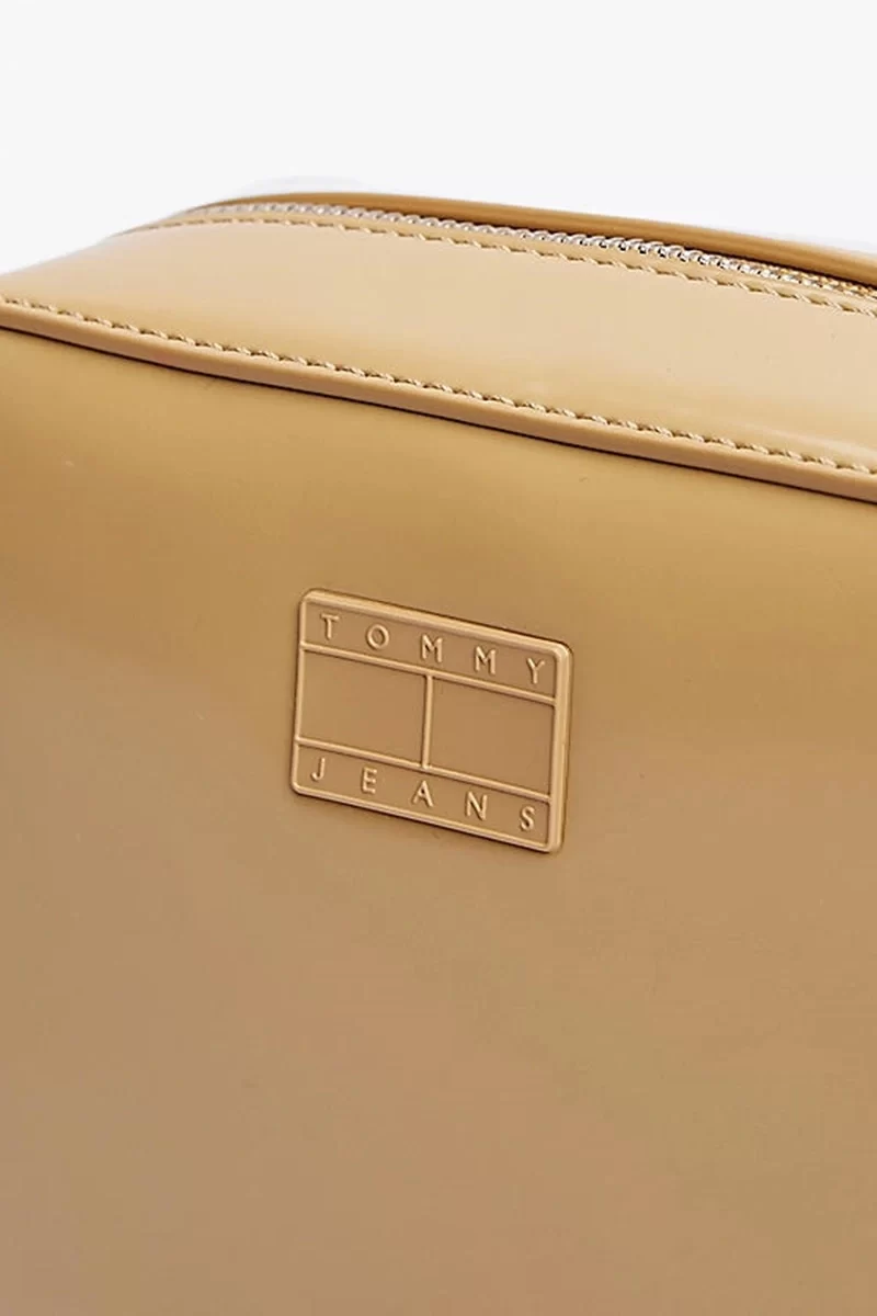 Tommy Hilfiger Logolu Kadın Bej Çapraz Çanta