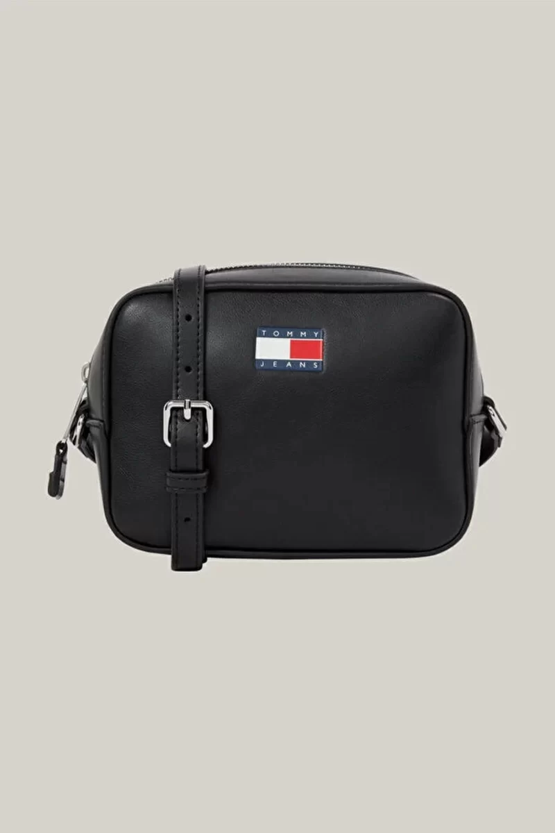 Tommy Hilfiger Kadın Logolu Siyah Çapraz Çanta