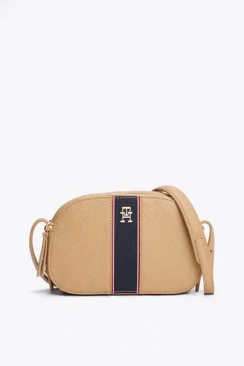 Tommy Hilfiger Kadın Bej Dokulu Kamera Çantası