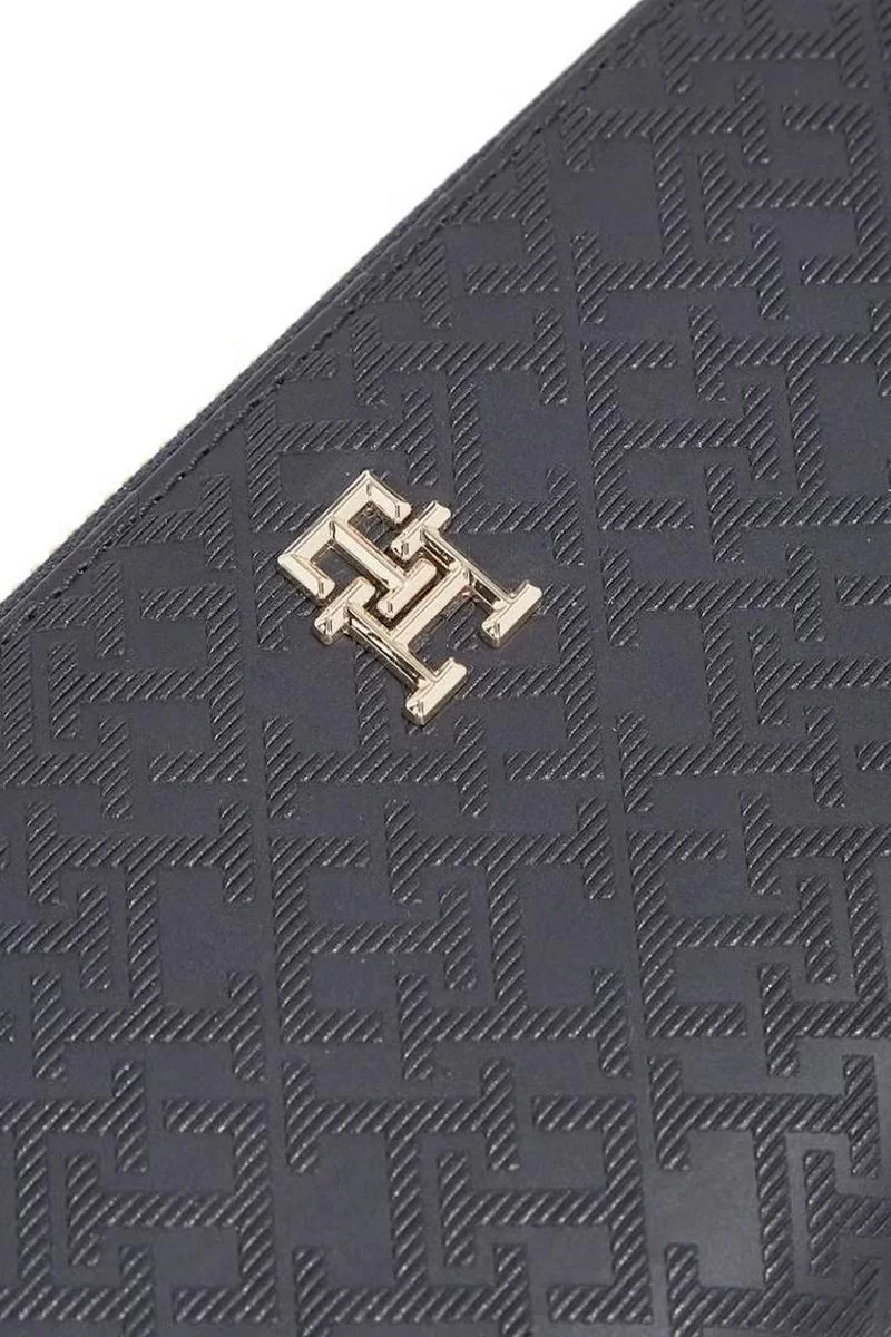 Tommy Hilfiger Monogram Lacivert Fermuarlı Kadın Cüzdan
