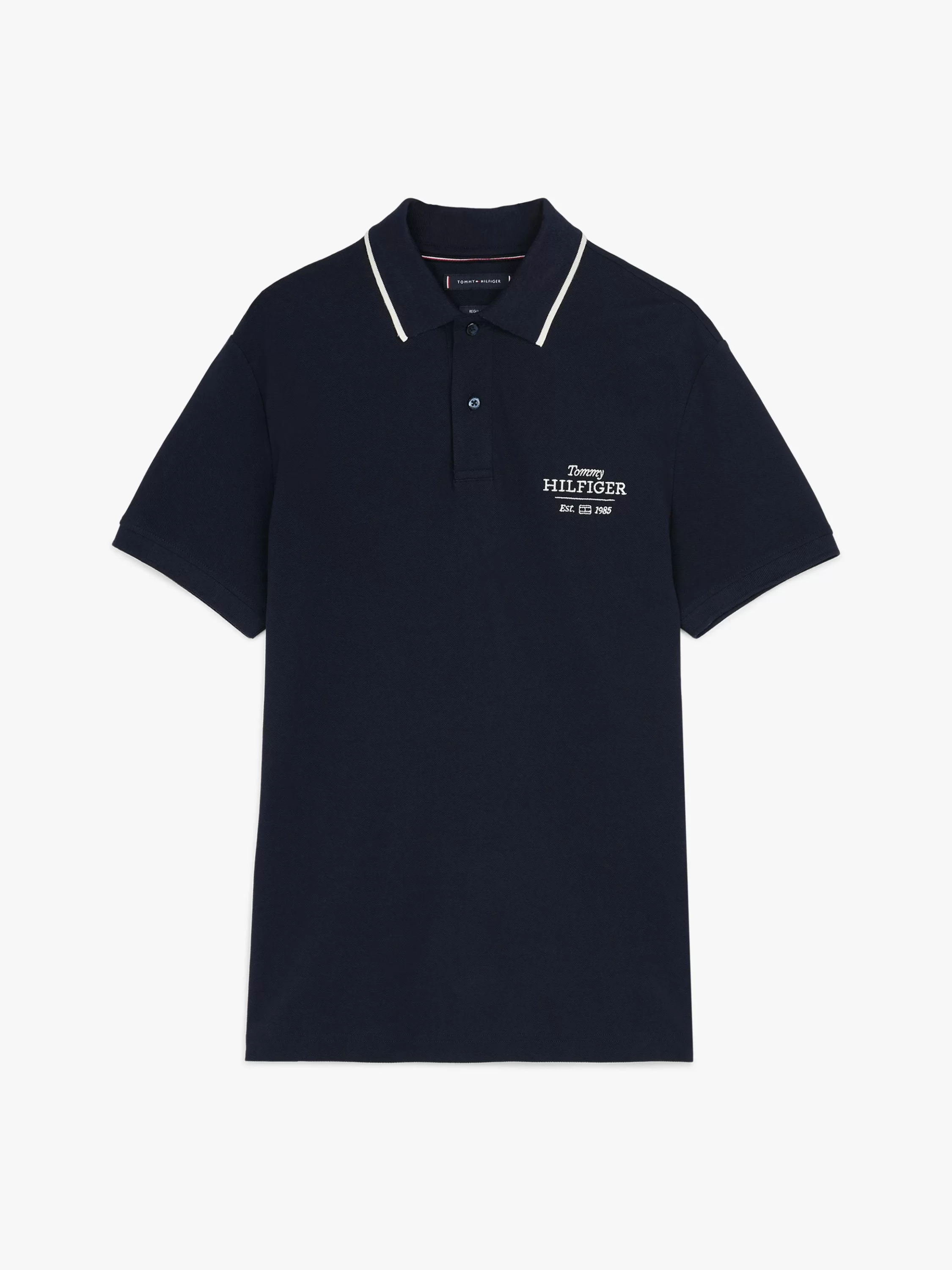 Tommy Hilfiger Nakışlı Logo Polo Yaka Lacivert T-shirt