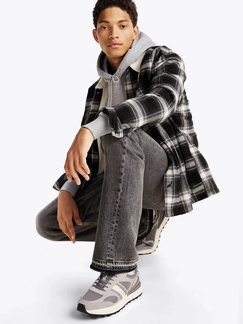 Tommy Hilfiger Erkek Süet  Karışık Dokulu Sneaker
