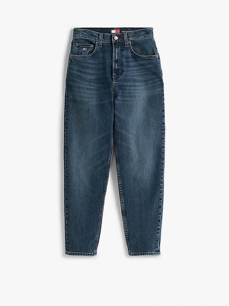 Tommy Hilfiger Kadın Ultra Yüksek Bel Koyu Mavi Mom Jean