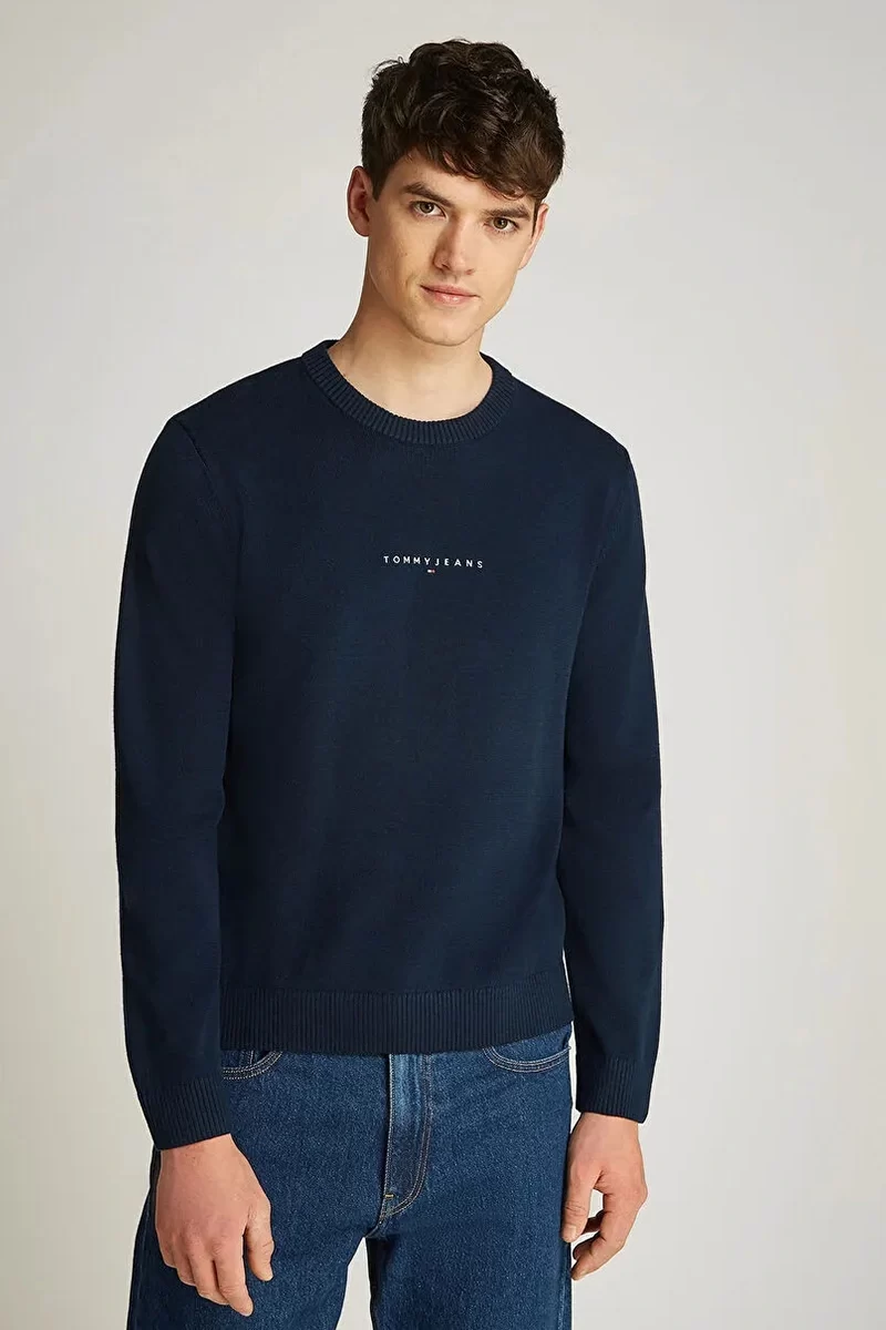 Tommy Jeans Erkek Lacivert Kazak