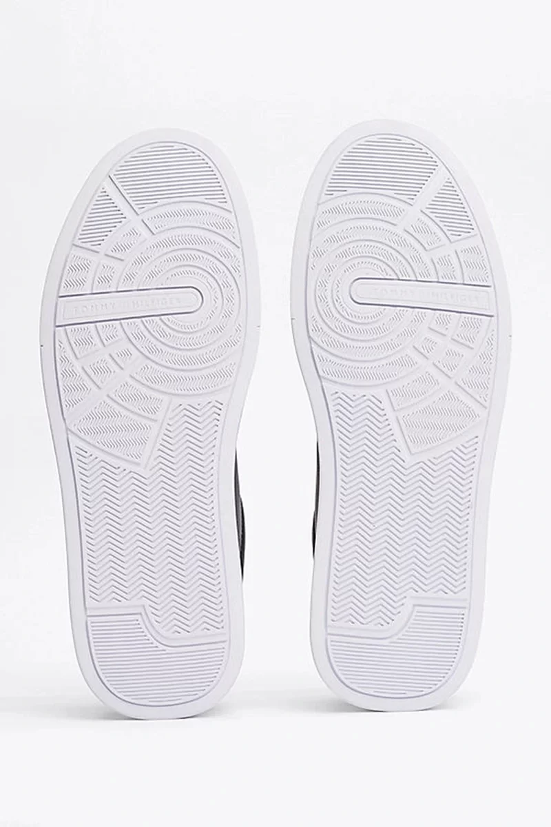 Tommy Hilfiger Erkek Lacivert Pebble Grain Court Sneaker