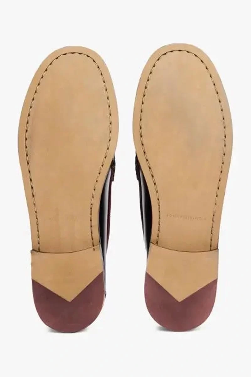 Tommy Hilfiger Erkek Siyah Deri Loafer Ayakkabı