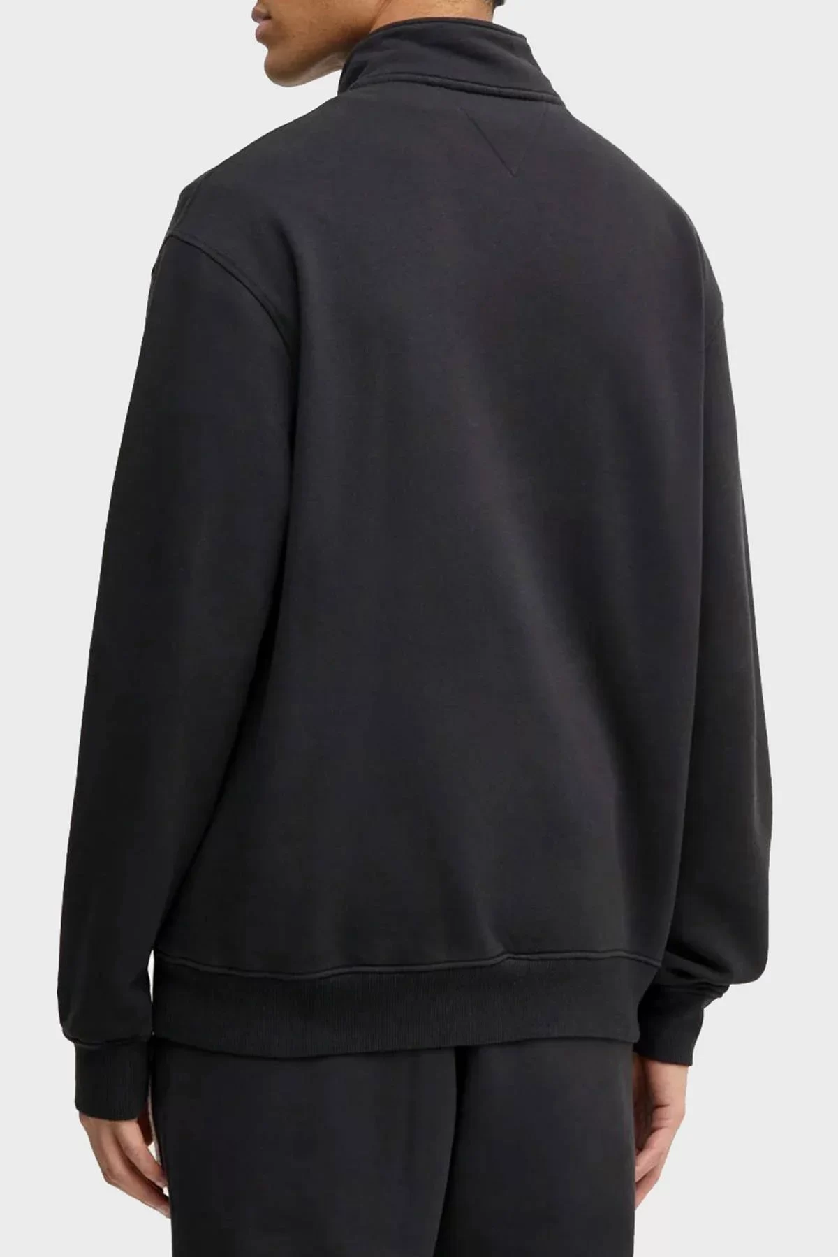 Tommy Jeans Erkek Siyah Fermuarlı Sweatshırt