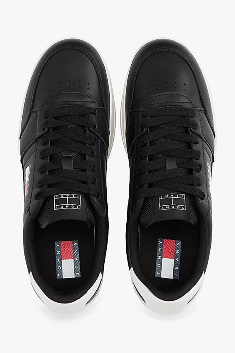 Tommy Hilfiger Erkek Siyah Greenwich Essential Deri  Sneaker