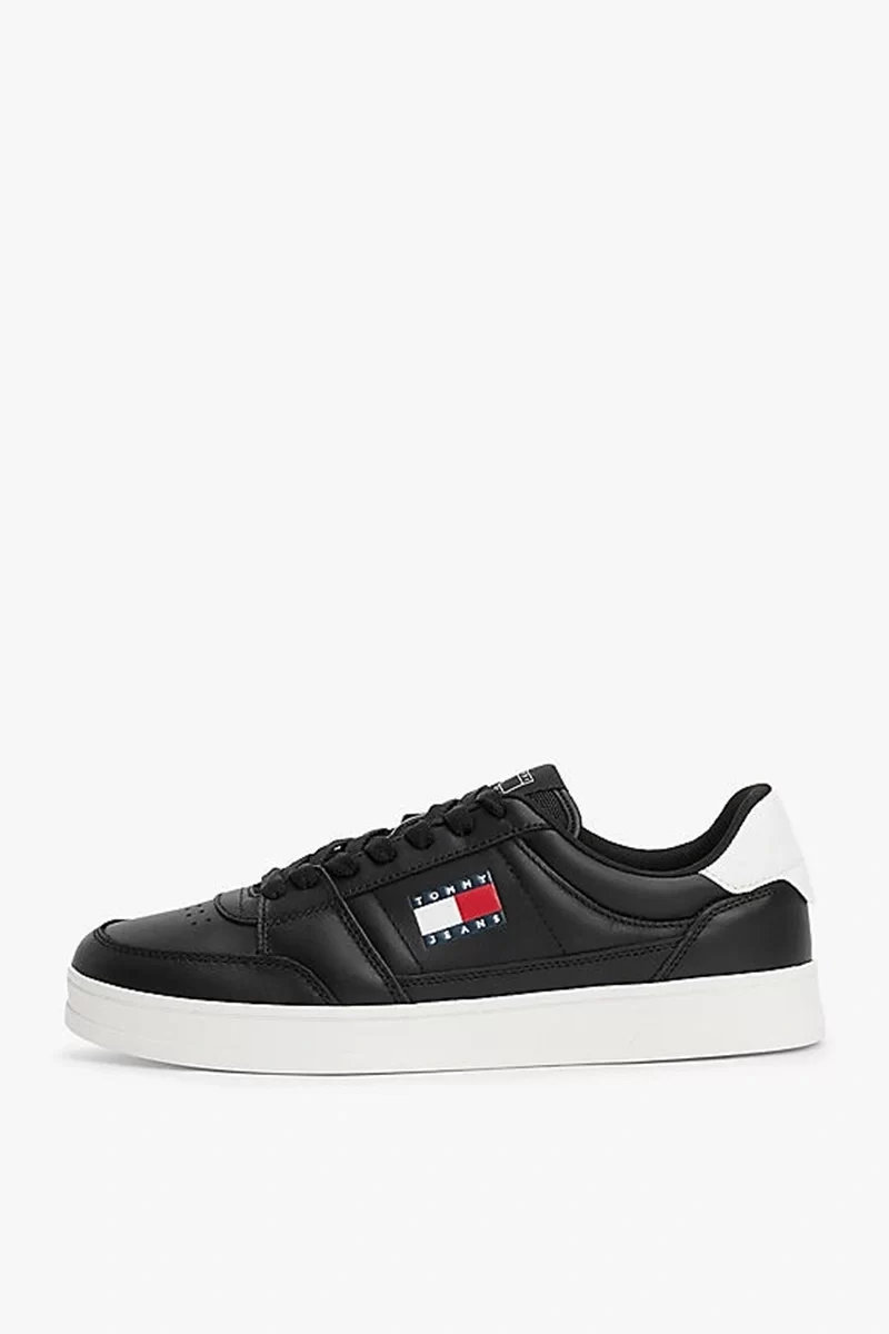 Tommy Hilfiger Erkek Siyah Greenwich Essential Deri  Sneaker