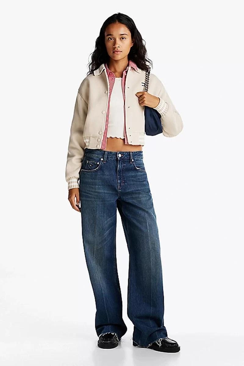 Tommy Hilfiger Kadın Bej Varsity Bomber Ceket