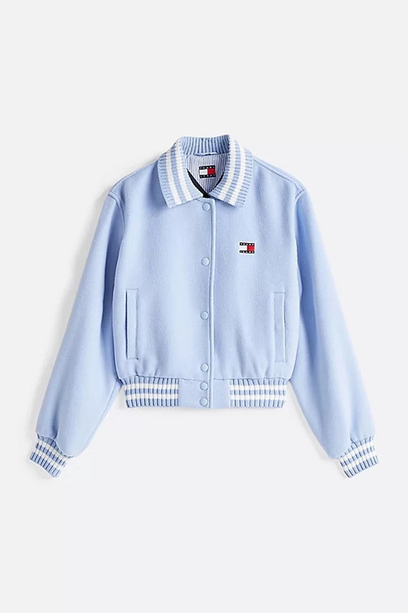 Tommy Hilfiger Kadın Mavi Varsity Bomber Ceket