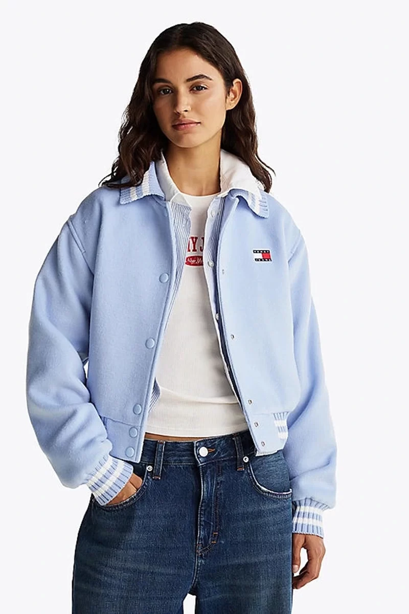 Tommy Hilfiger Kadın Mavi Varsity Bomber Ceket