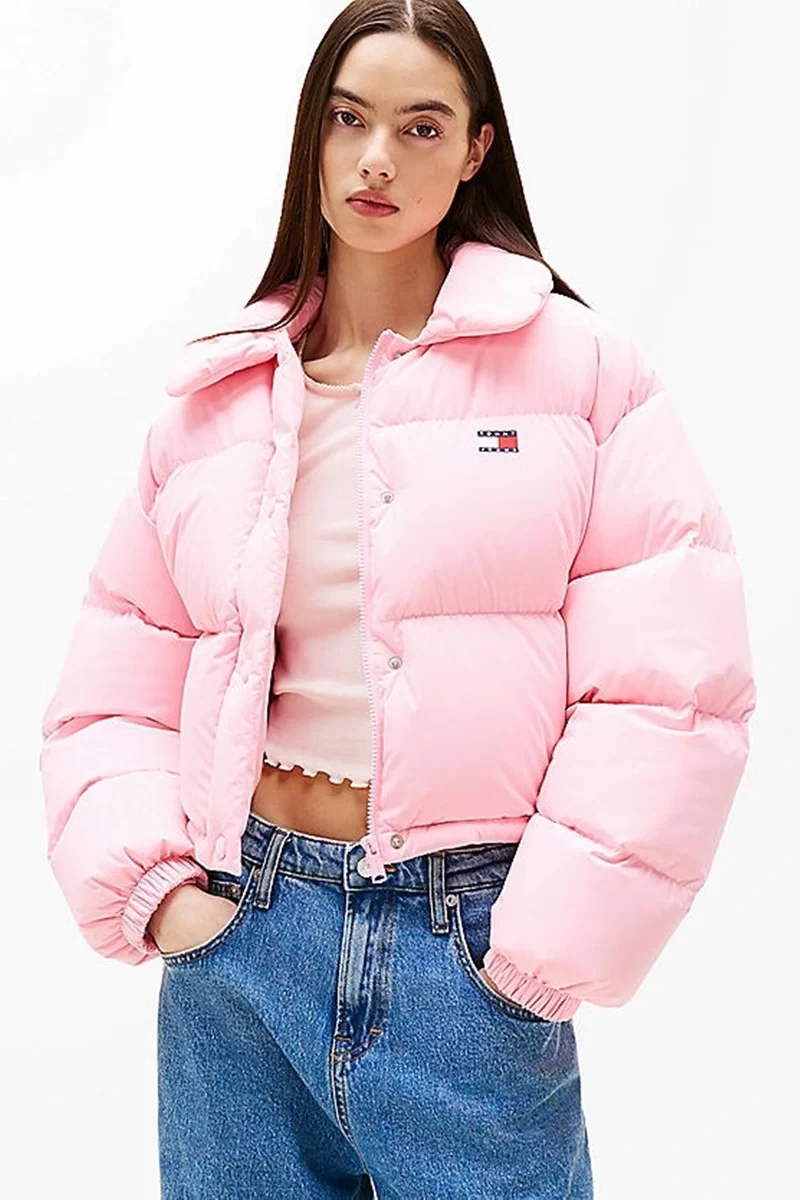 Tommy Hilfiger Kadın Pembe Şişme Mont