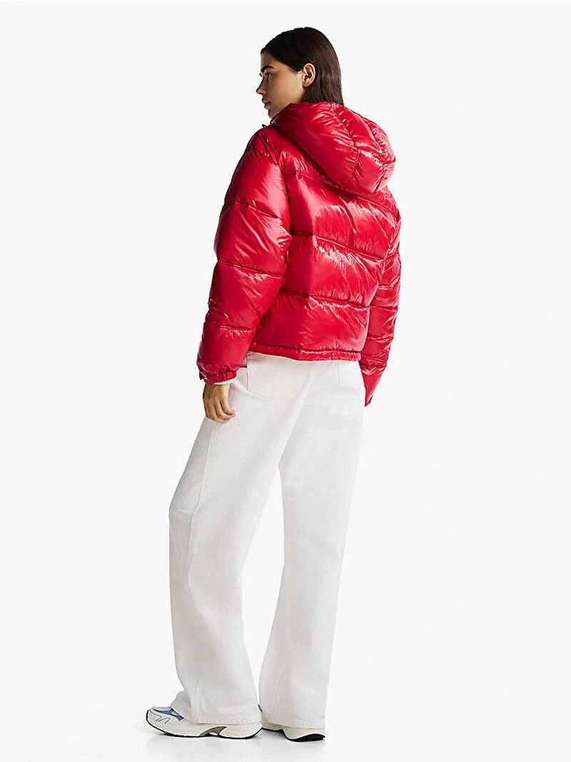 Tommy Jeans  Kadın  Kırmızı Puffer Mont