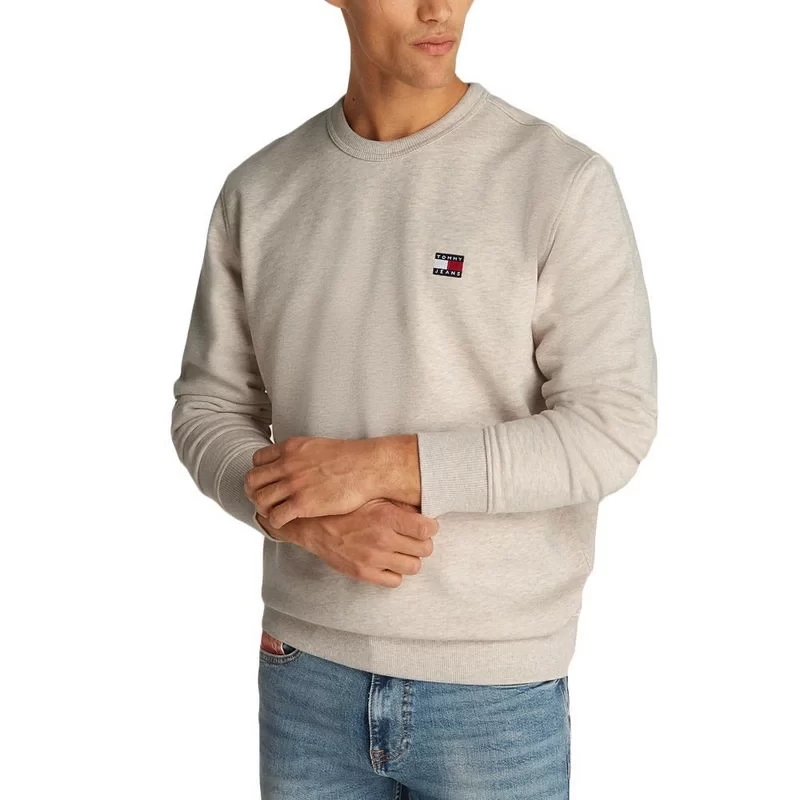 Tommy Jeans  Erkek  Rozetli  Bej  Kazak