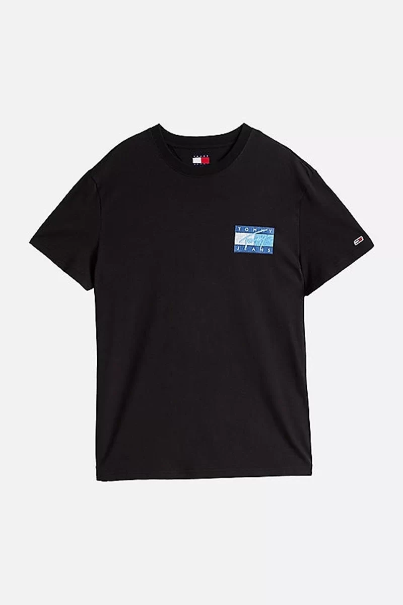 Tommy Hilfiger Logolu Erkek Siyah T-Shirt