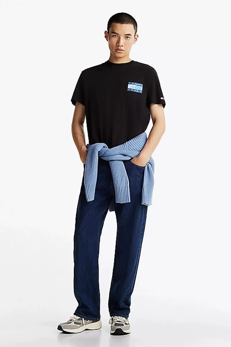 Tommy Hilfiger Logolu Erkek Siyah T-Shirt