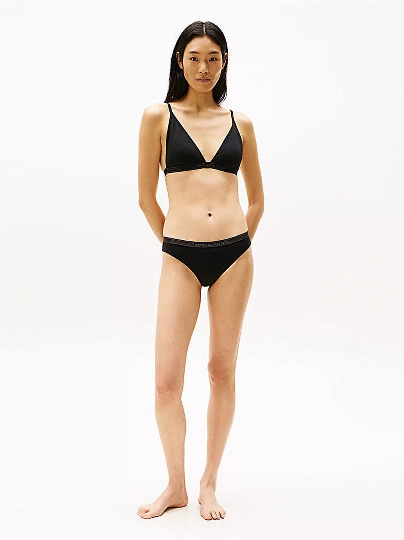 Tommy Hilfiger Kadın Siyah Triangle Fixed Bikini Üstü