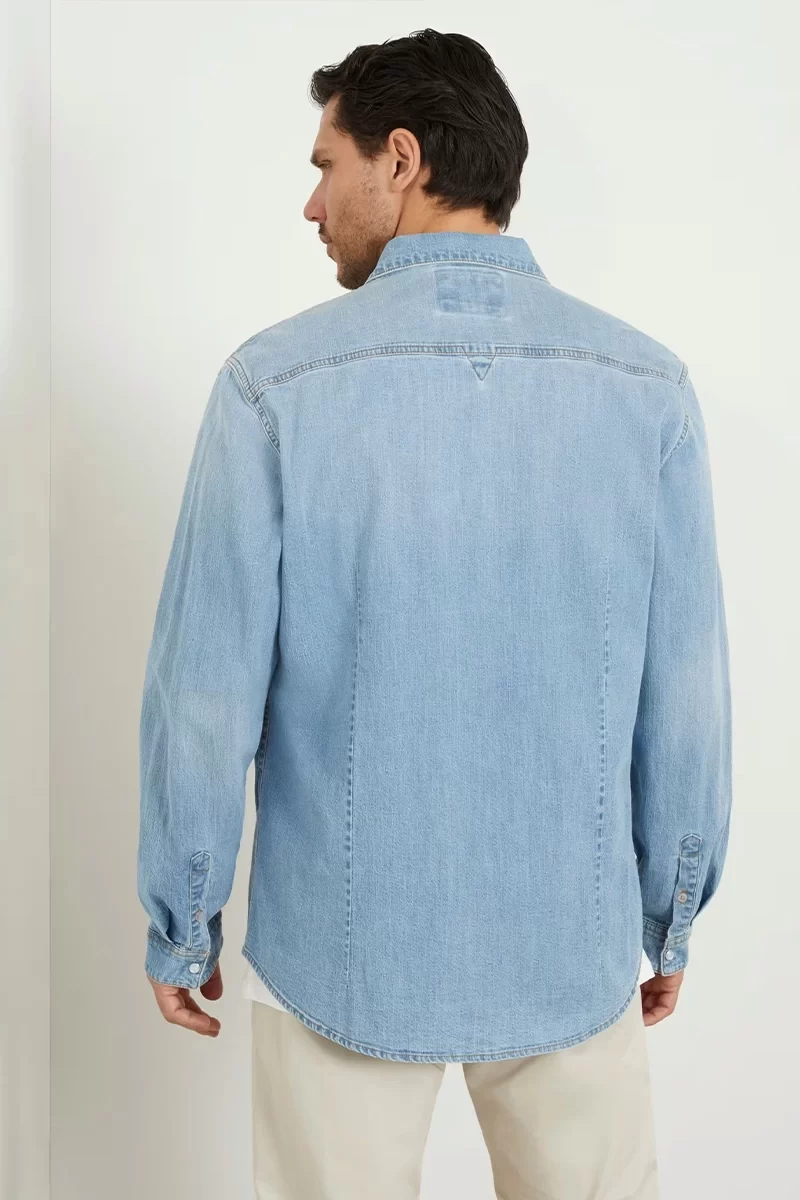 Guess Truckee L/S Shırt Erkek Mavi Gömlek M4GH02D3PF5-M3D1