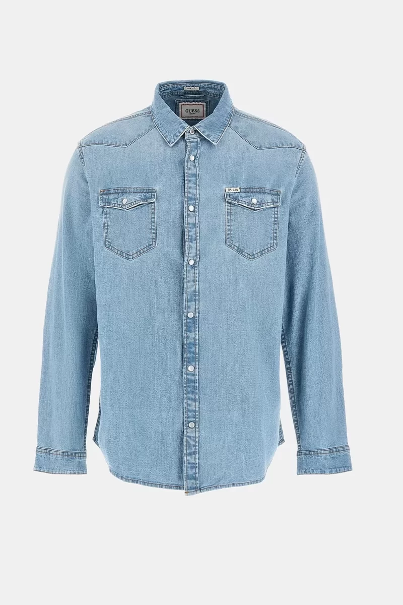 Guess Truckee L/S Shırt Erkek Mavi Gömlek M4GH02D3PF5-M3D1