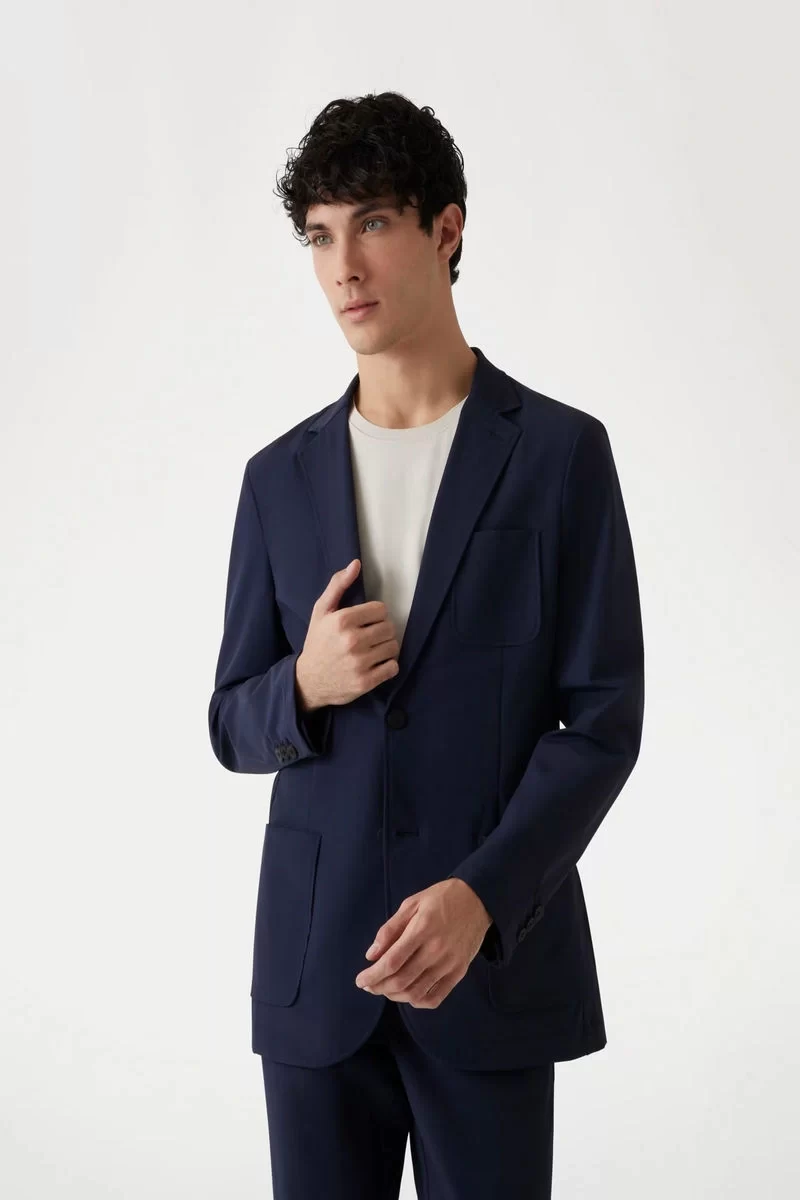 Guess Tyron Blazer Erkek Lacivert Ceket M5RN09WGUP2-G7V2